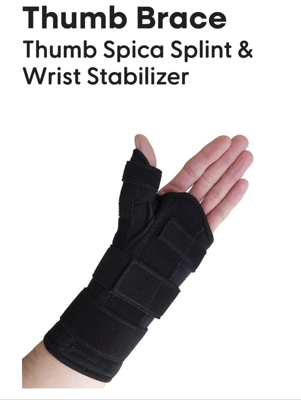 Armstrong  Thumb Spica Splint Wrist Stabilizer - Black For Left HandSize Small